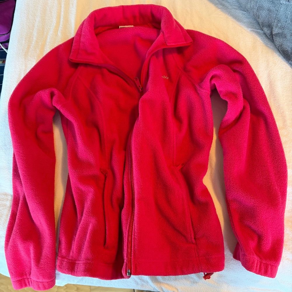 Columbia Women's Full Zip Fleece Jacket, pink, large